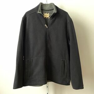 GH Bass & Co sz L Mens Black Full Zip Fleece Lined Jacket Sherpa Collar Outddoor